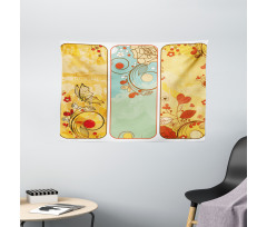 Floral Detailed Frames Wide Tapestry