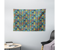 Colorful Abstract Circle Wide Tapestry