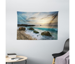 Seascape Sunrise Waves Wide Tapestry