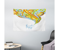 Pianist Swirls Colorful Wide Tapestry