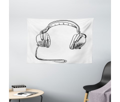 Sketchy DJ Headphones Wide Tapestry