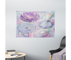 Dandelions Leaves Swirls Wide Tapestry