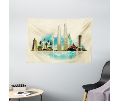 East Kuala City Palms Wide Tapestry