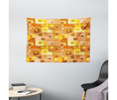 Rounded Funky Squares Wide Tapestry