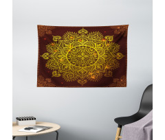 Oriental Snowflake Art Wide Tapestry