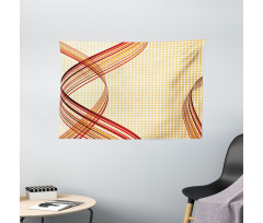 Abstract Curvy Stripes Wide Tapestry