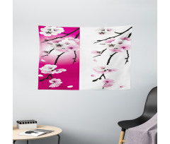 Apricot Flowers Blooms Wide Tapestry