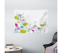Daisies Spring Florets Wide Tapestry