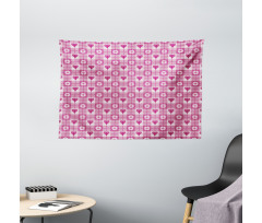 Heart and Flowers Petals Wide Tapestry