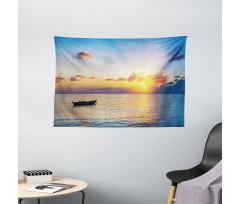 Rising Sun Sea Maldives Wide Tapestry