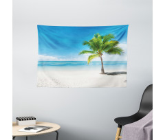 Sea Ocean Palm Trees Wide Tapestry