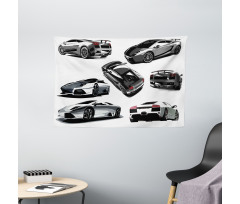 Cars from Various Angles Wide Tapestry