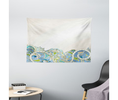 Abstract Flowers Curvy Wide Tapestry