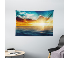 Majestic Sunset over Sea Wide Tapestry