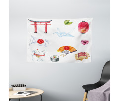 Watercolors Torii Gate Wide Tapestry