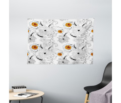 Flower Petals Growth Wide Tapestry