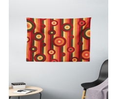 Circles Dots Stripes Art Wide Tapestry