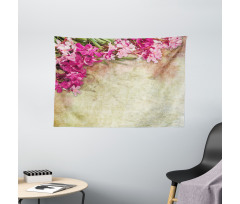 Vintage Oleander Flowers Wide Tapestry