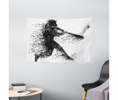 Baseball Player Wide Tapestry