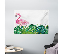 Exotic Nature Flamingo Wide Tapestry
