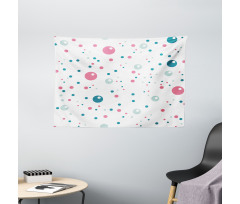 Pastel Color Polka Dots Wide Tapestry