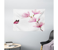Blossom Branch Flowers Wide Tapestry