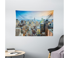 Aerial View New York City Wide Tapestry