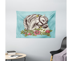 Boho Horse Opium Popy Wide Tapestry