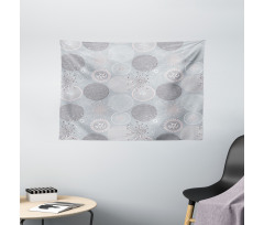 Circular Pastel Shapes Wide Tapestry