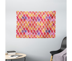 Diamond Shapes Mosaic Wide Tapestry