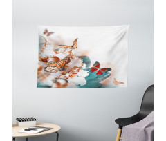 Colorful Butterflies Fly Wide Tapestry