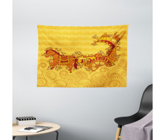 Folk Design Wide Tapestry