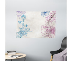 Flower Field Spring Art Wide Tapestry