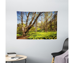 Spring Forest Flowers Wide Tapestry