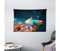 Spacecraft Planet Space Wide Tapestry
