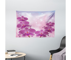 Exotic Orchid Flowers Wide Tapestry