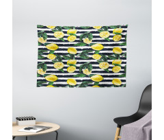 Fresh Lemons Striped Wide Tapestry