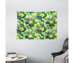 Exotic Plants Green Leaf Wide Tapestry