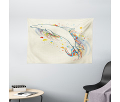 Fish Rainbow Color Wide Tapestry