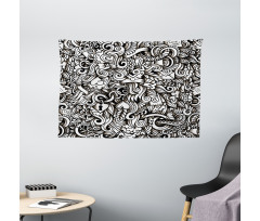 Winged Hearts Wide Tapestry