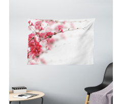 Cherry Blossoms Misty Wide Tapestry