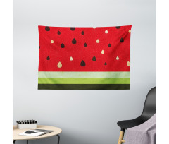 Watermelon Macro Fruit Wide Tapestry