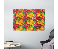 Tropical Fresh Fruits Wide Tapestry