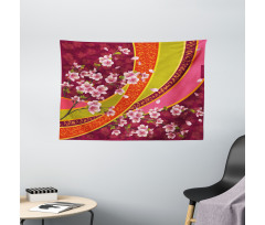 Sakura Blossom Japanese Wide Tapestry