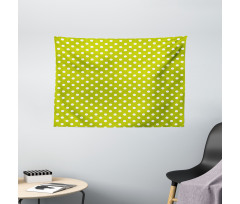 Lime Vintage Polka Dots Wide Tapestry