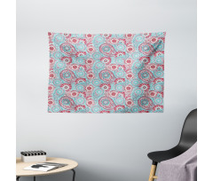 Oriental Spring Flowers Wide Tapestry