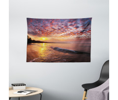 Dawn at Beach Seaside Wide Tapestry