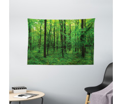 Spring Forest Bush Rural Wide Tapestry