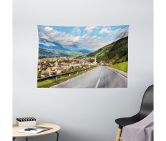 Road Alps Small Town Wide Tapestry