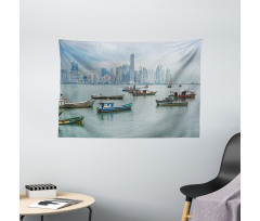 Fishing Boats Panama Wide Tapestry